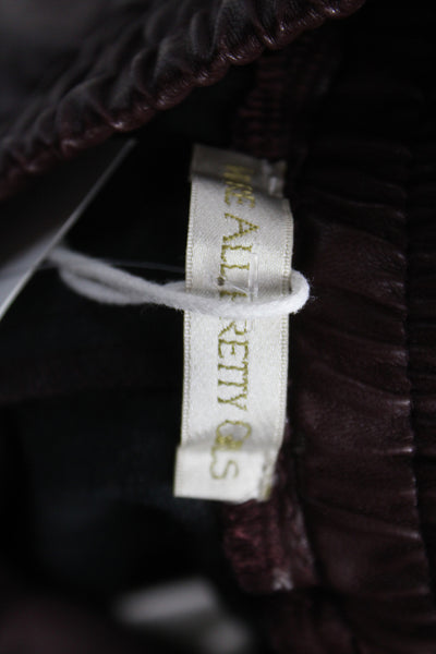 We're All Pretty Girls Women Jogger Pants Brown Pull On 50% PU Size S