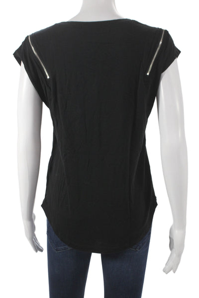 DKNY Womens Black Jersey Sleeveless Round Neck T-Shirt Size S