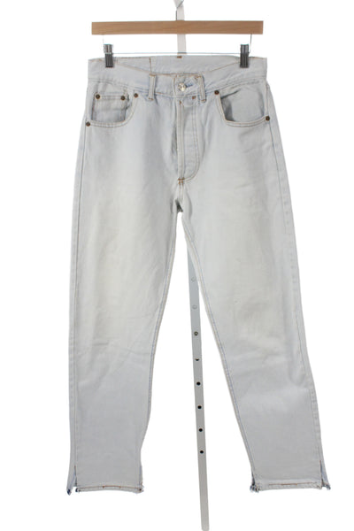 Levis Mens Straight Blue Jeans Button Fly Cotton Size 32
