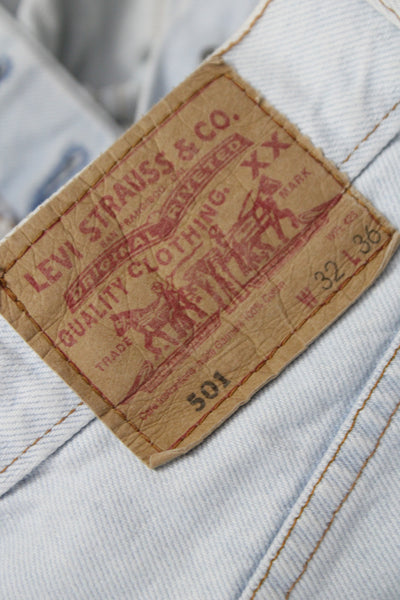 Levis Mens Straight Blue Jeans Button Fly Cotton Size 32