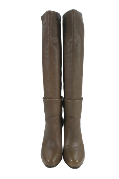 Balenciaga Womens Leather Buckle Detail Heels Knee High Boots Shoes Black Size 9