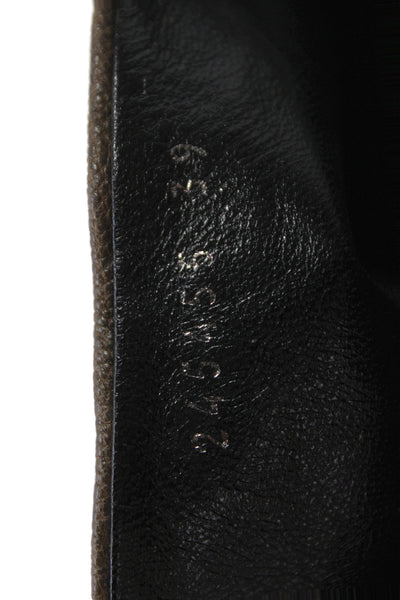 Balenciaga Womens Leather Buckle Detail Heels Knee High Boots Shoes Black Size 9