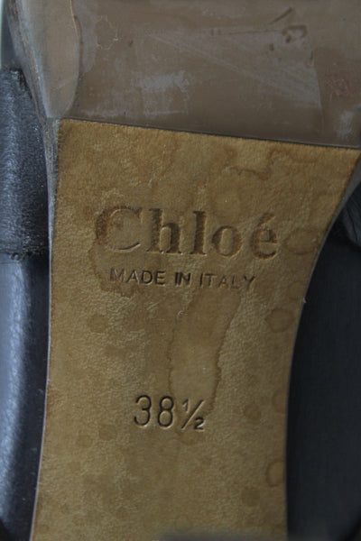 Chloe Womens Folded Detail Crisscross Strap Knee High Boots Shoes Brown Size 8.5