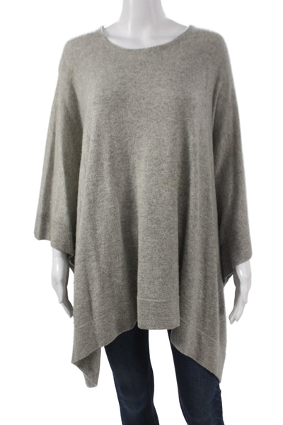 White + Warren Women Cape Sweater Gray 100% Cashmere 3/4 Sleeve Size XS