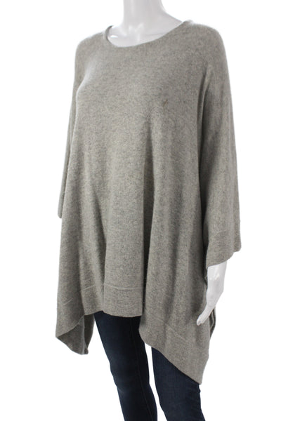 White + Warren Women Cape Sweater Gray 100% Cashmere 3/4 Sleeve Size XS