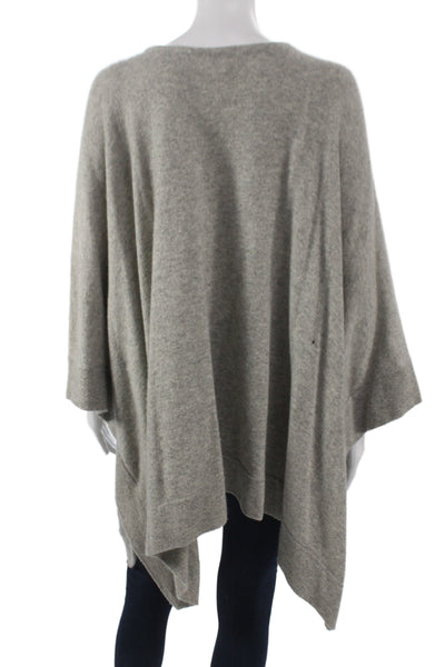 White + Warren Women Cape Sweater Gray 100% Cashmere 3/4 Sleeve Size XS