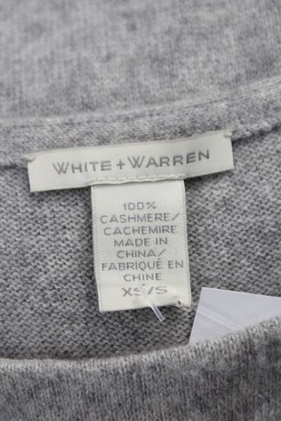 White + Warren Women Cape Sweater Gray 100% Cashmere 3/4 Sleeve Size XS
