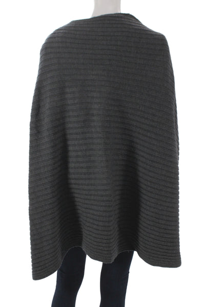 White + Warren Womens Cape Sweater Gray Cowl Neck Merino Wool Size S