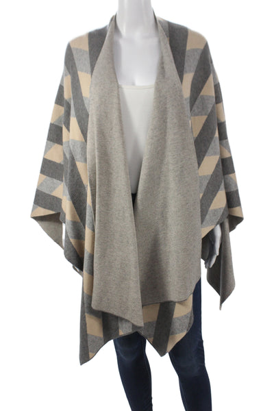 Charlie Paige Women Pashmina Argyle Beige V Neck Viscose Blend Size One Size