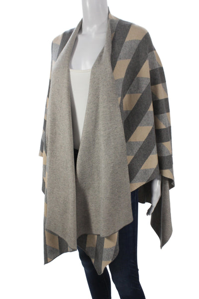 Charlie Paige Women Pashmina Argyle Beige V Neck Viscose Blend Size One Size