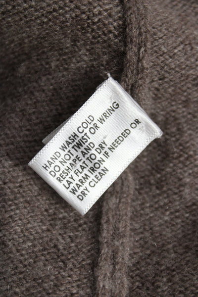 White + Warren Women Brown Cashmere V Neck Long Sleeve Cardigan Size S