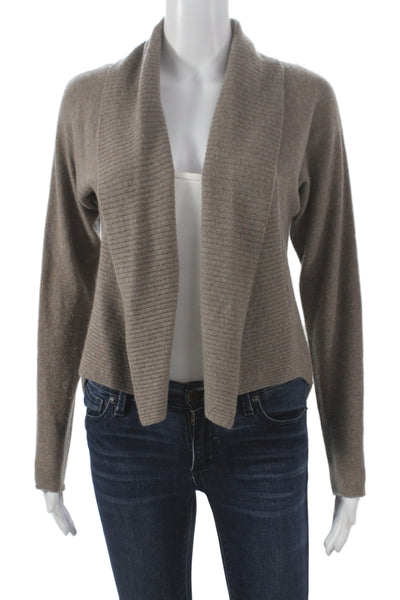 CO OP Barneys New York Women Cashmere Cowl Neck Cardigan Brown Size S