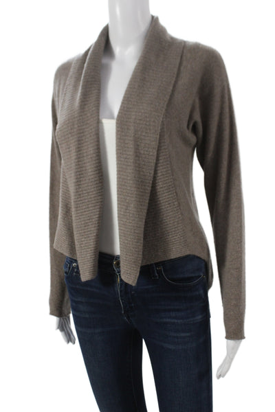 CO OP Barneys New York Women Cashmere Cowl Neck Cardigan Brown Size S