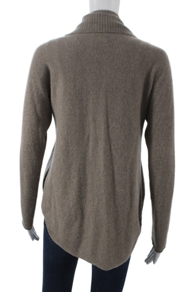 CO OP Barneys New York Women Cashmere Cowl Neck Cardigan Brown Size S