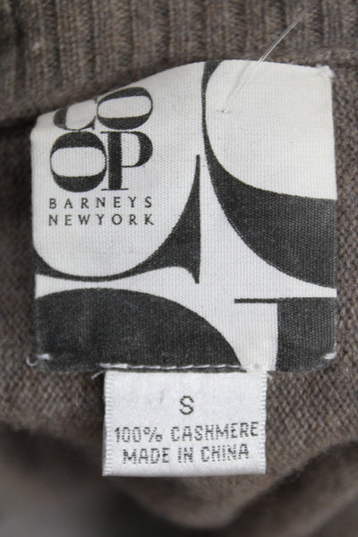 CO OP Barneys New York Women Cashmere Cowl Neck Cardigan Brown Size S