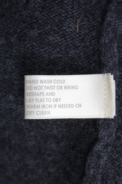 White + Warren Womens Cashmere Cardigan Gray Collared Long Sleeve Size L