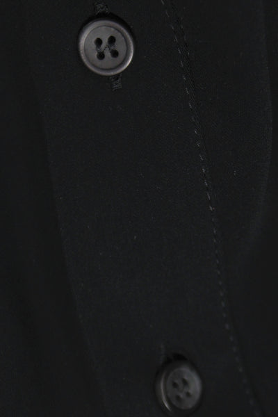MM6 Maison Margiela Womens Black Shirt Dress Button Short Sleeve Size 44