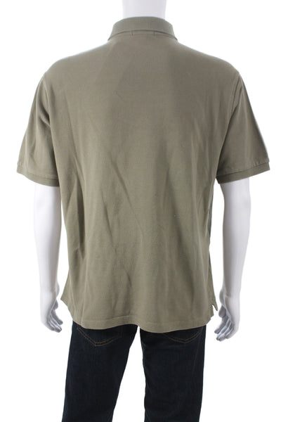 Burberry London Blue Label Mens Short Sleeve Collared Polo Shirt Brown Large
