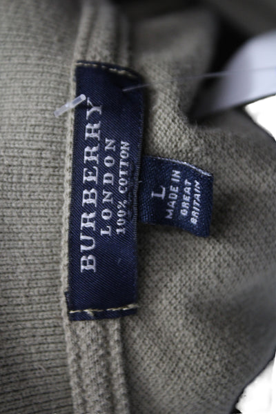 Burberry London Blue Label Mens Short Sleeve Collared Polo Shirt Brown Large