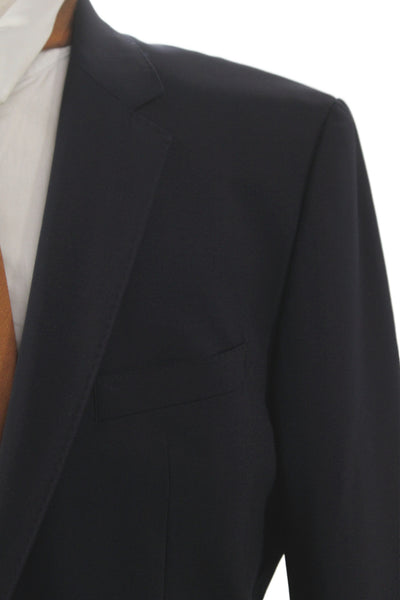 Boss Hugo Boss Mens Blue Virgin Wool Solid Blazer Button Size 40
