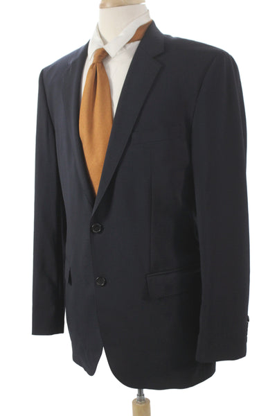 Boss Hugo Boss Mens Blue Virgin Wool Solid Blazer Button Size 40