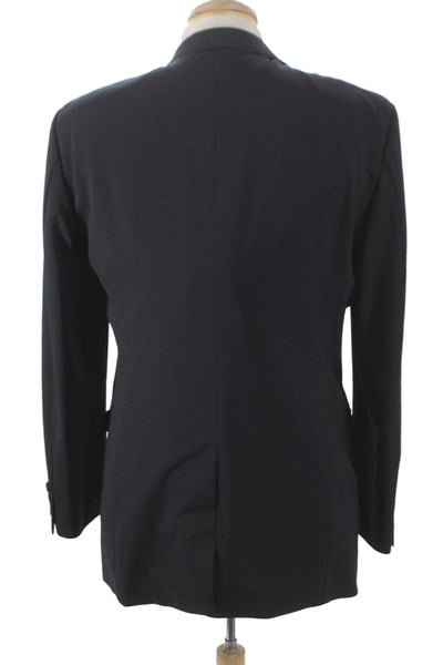 Boss Hugo Boss Mens Blue Virgin Wool Solid Blazer Button Size 40