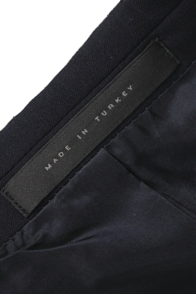 Boss Hugo Boss Mens Blue Virgin Wool Solid Blazer Button Size 40