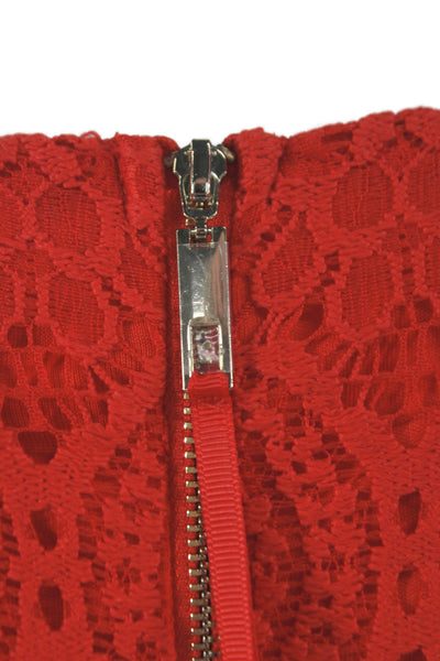 Laundry by Shelli Segal Women Shift Dress Red Short Sleeve Round Neck Size 6