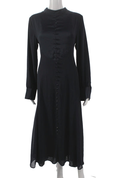 Madison Young Women Gothic Maxi Dress Black High Neck Long Sleeve Polyester Size
