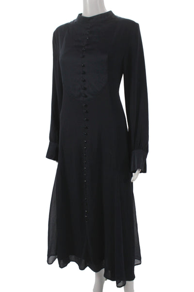 Madison Young Women Gothic Maxi Dress Black High Neck Long Sleeve Polyester Size