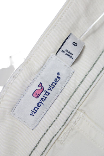 Vineyard Vines Womens Chino Pants Ivory Button Size 6