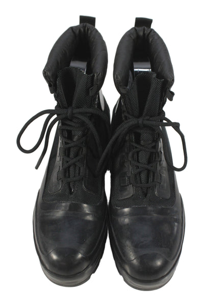 Converse Womens Leather Lace Up Platform Wedge Sneakers Black Size 9