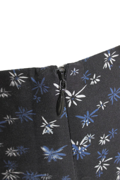 Charlotte Brody Women Mini Floral Silk Skirt Black Zip Size 2