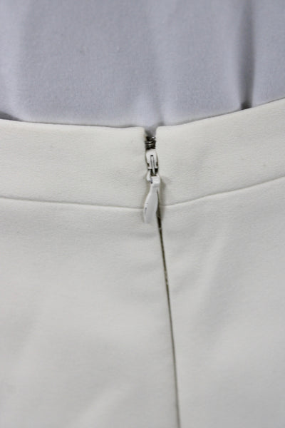 J Crew Women A-Line Ivory Short Skirt Zip Closure Polyester Size 4