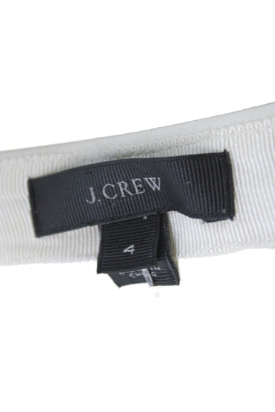 J Crew Women A-Line Ivory Short Skirt Zip Closure Polyester Size 4