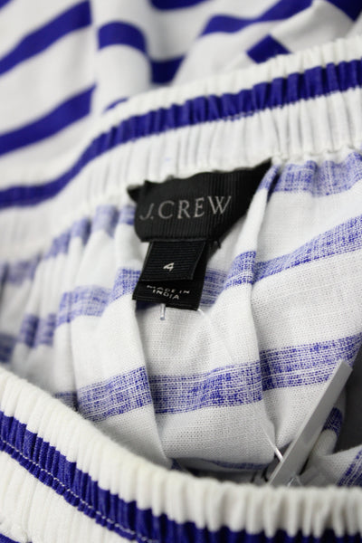 J Crew Womens A-Line Striped Cotton Nautical Short Skirt Pull On Size 4