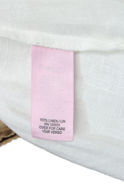 Calypso Women A-Line Linen Skirt Ivory Long Size S