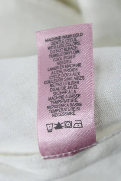 Calypso Women A-Line Linen Skirt Ivory Long Size S