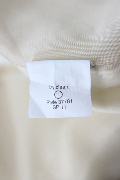 J Crew Women Mini Ivory Linen Blend Button Short Skirt Size 2