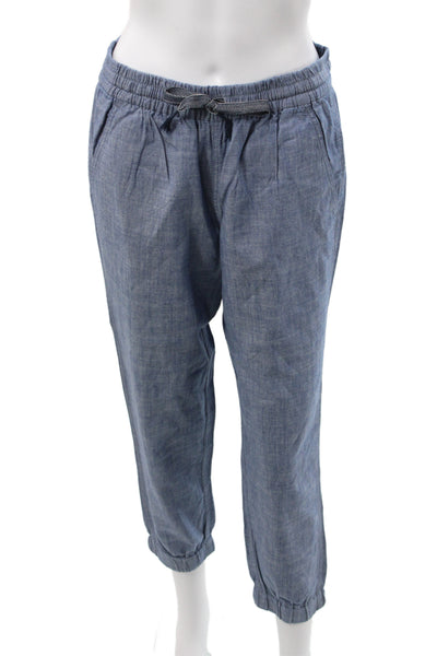 J Crew Womens Blue Cotton Jogger Pants Drawstring Size 2