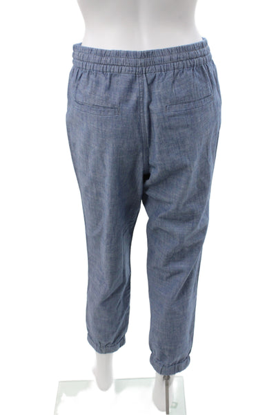 J Crew Womens Blue Cotton Jogger Pants Drawstring Size 2