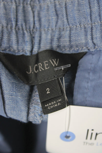 J Crew Womens Blue Cotton Jogger Pants Drawstring Size 2