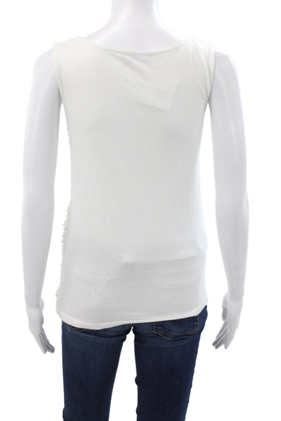 Prada Womens White Floral Lace Tank Sleeveless Size XS
