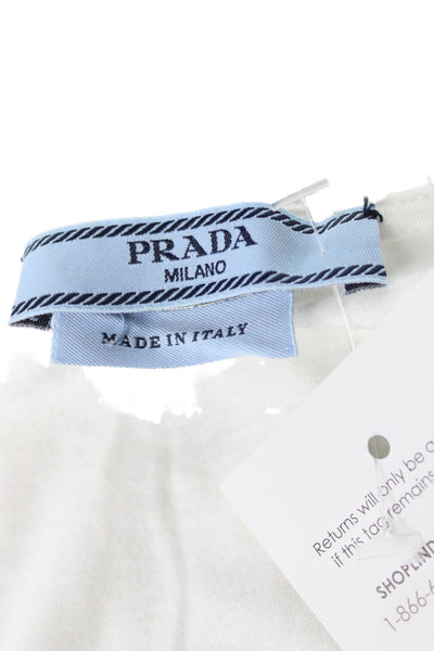 Prada Womens White Floral Lace Tank Sleeveless Size XS