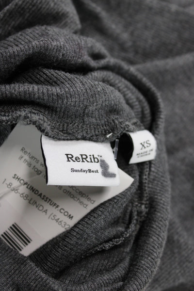 Sunday Best Women Gray Turtleneck Long Sleeve Basic T-Shirt Size XS