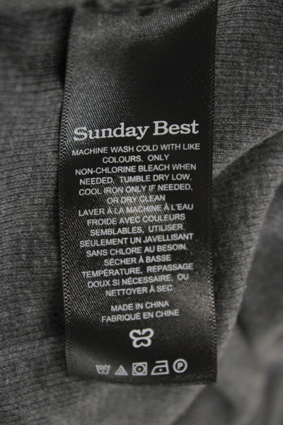 Sunday Best Women Gray Turtleneck Long Sleeve Basic T-Shirt Size XS