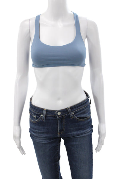 Lululemon Womens Strappy Back Sleeveless Sports Bra Blue Size 4