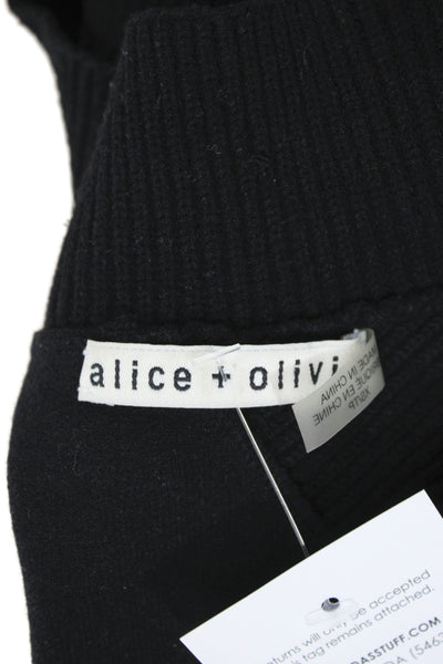 Alice + Olivia Women Black Basic Mock Neck Sleeveless Tank 50% Viscose Size XS