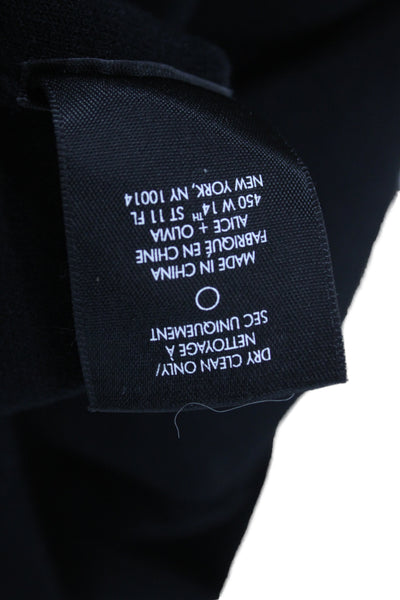 Alice + Olivia Women Black Basic Mock Neck Sleeveless Tank 50% Viscose Size XS