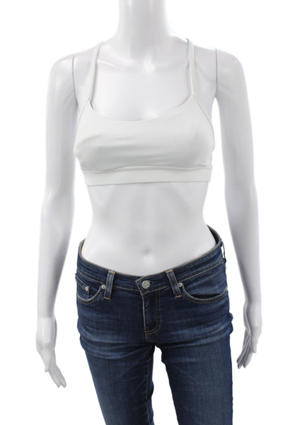 Lululemon Womens Padded Racer Back Sleeveless Sports Bra White Size 4